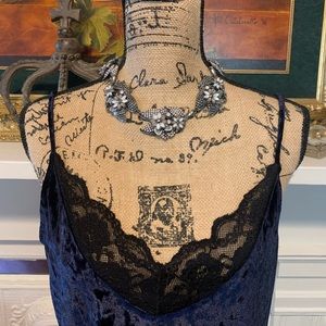 Pewter Floral Statement Necklace